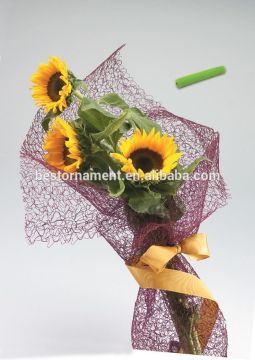 Poly Deco Mesh Floral Wrap