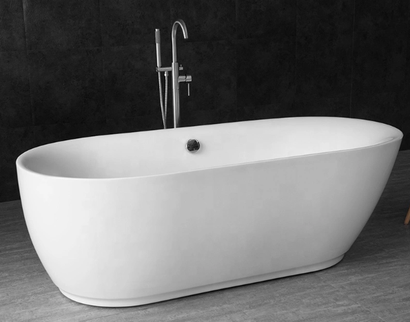 Silver Soaking Tub Bathroom Freestanding Soaking Acrylic Bathtub