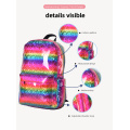 Rainbow color PU waterproof wear-resistant school bag for children