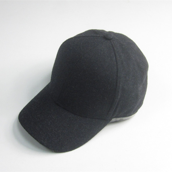 Thick Black Blank Felt Baseball Cap