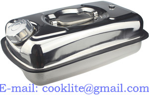 Tanica / canestro in acciaio inossidabile 5 litri orizzontale con coperchio a vite per acqua e liquidi infiammabili