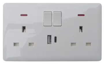 13A Neon-Indicated 2-Gang DP Switched Socket