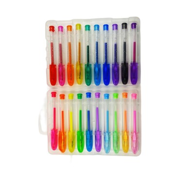18 Colors Foldable Box Multicolor Glitter Gel Pen Set for Art Drawing
