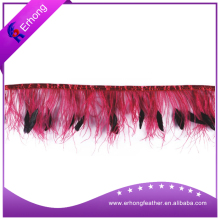 Black and red beautiful Ostrich feather with chicken feather decorations