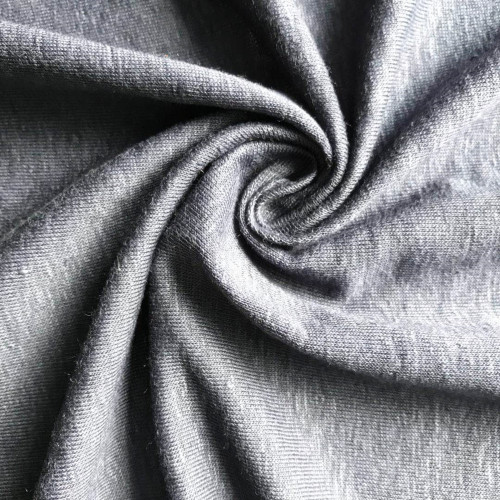 Linen elastane single jersey knitted fabric