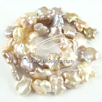 Freshwater irregular pearl strand 13*15mm pearls LPS0221