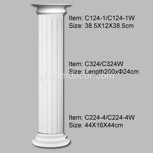 Columnas estriadas de PU de 24 cm de diámetro