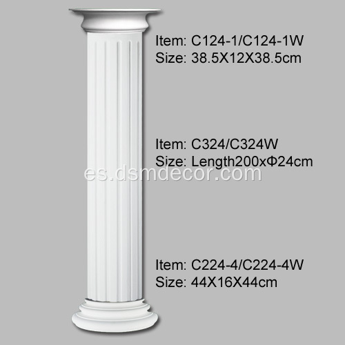 Columnas estriadas PU de 24 cm de diámetro