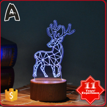 Decoration beautiful deer High Quality elegant eye-catching light lamp 3d wall sticker night light