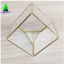 wholesale diy gold geometric glass cube plant terrariums