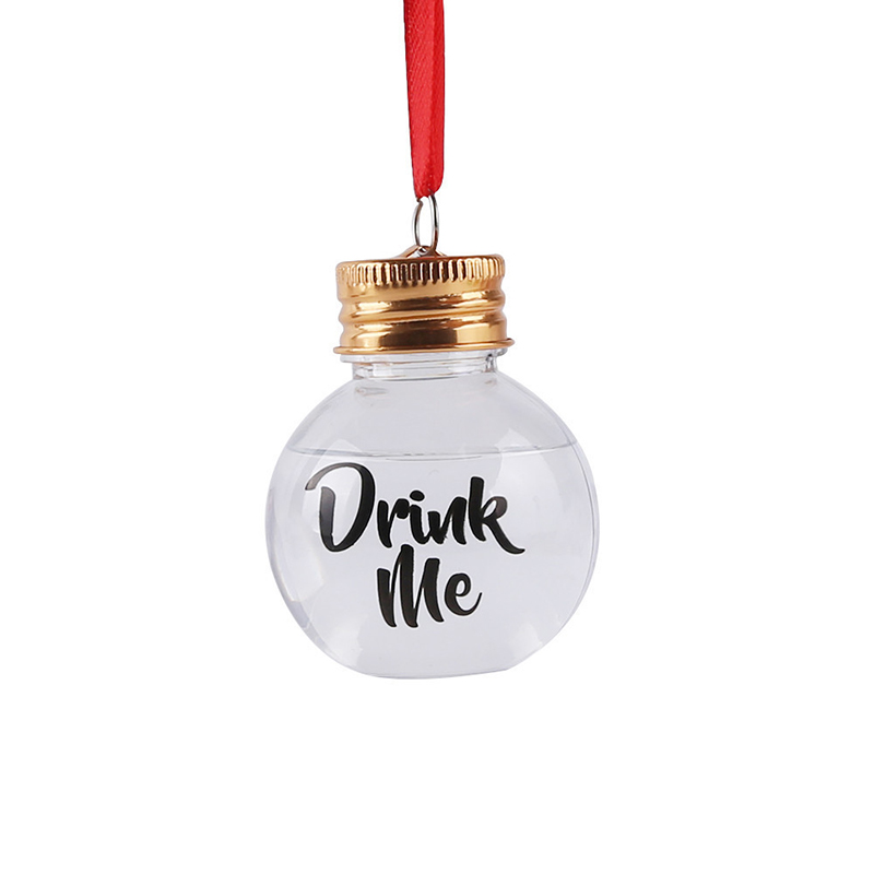 Christmas Alcohol Drink Red Green Plastic Acrylic Fillable Baubles Shatterproof 8Cm Clear Glass Bauble 80Mm baubles