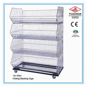 Storage wire basket display stand