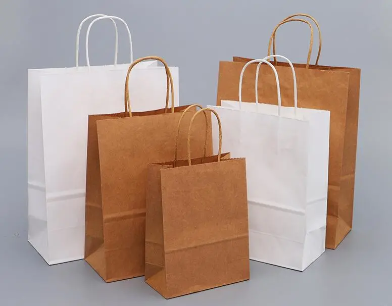 New Product Brown Kraft Paper Bag with Logo Print