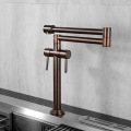 Elongated 360 degree turn dual handle kitchen faucet