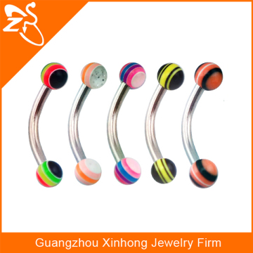 Acrylic Eyebrow Piercing Jewelry, Assorted Curved Barbell with Ball Kit Eyebrow Ring for Woman