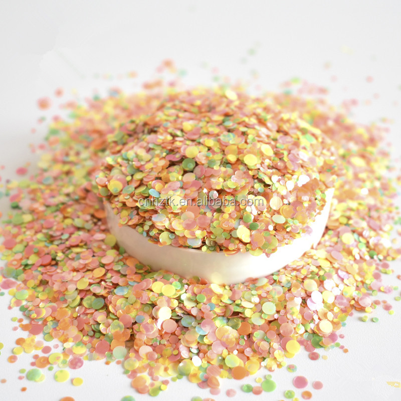 New nail beautiful polyester round glitter powder for crafts per kg