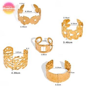 Waterproof Stainless Steel Butterfly Leaf Flower Bracelet for Parties