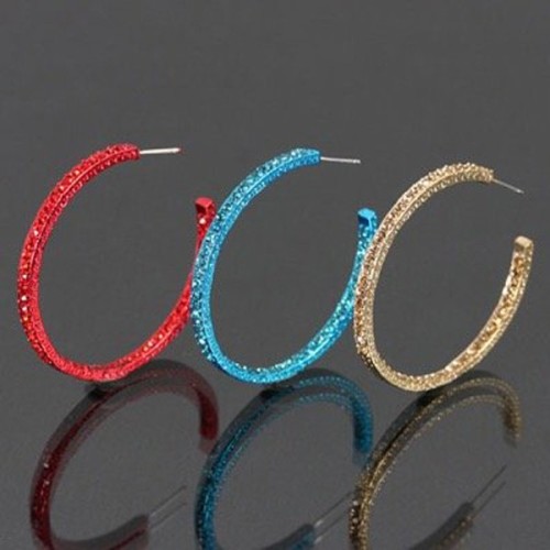 Lead & Cadmium Free Rhinestone Semi-Hoop Earring