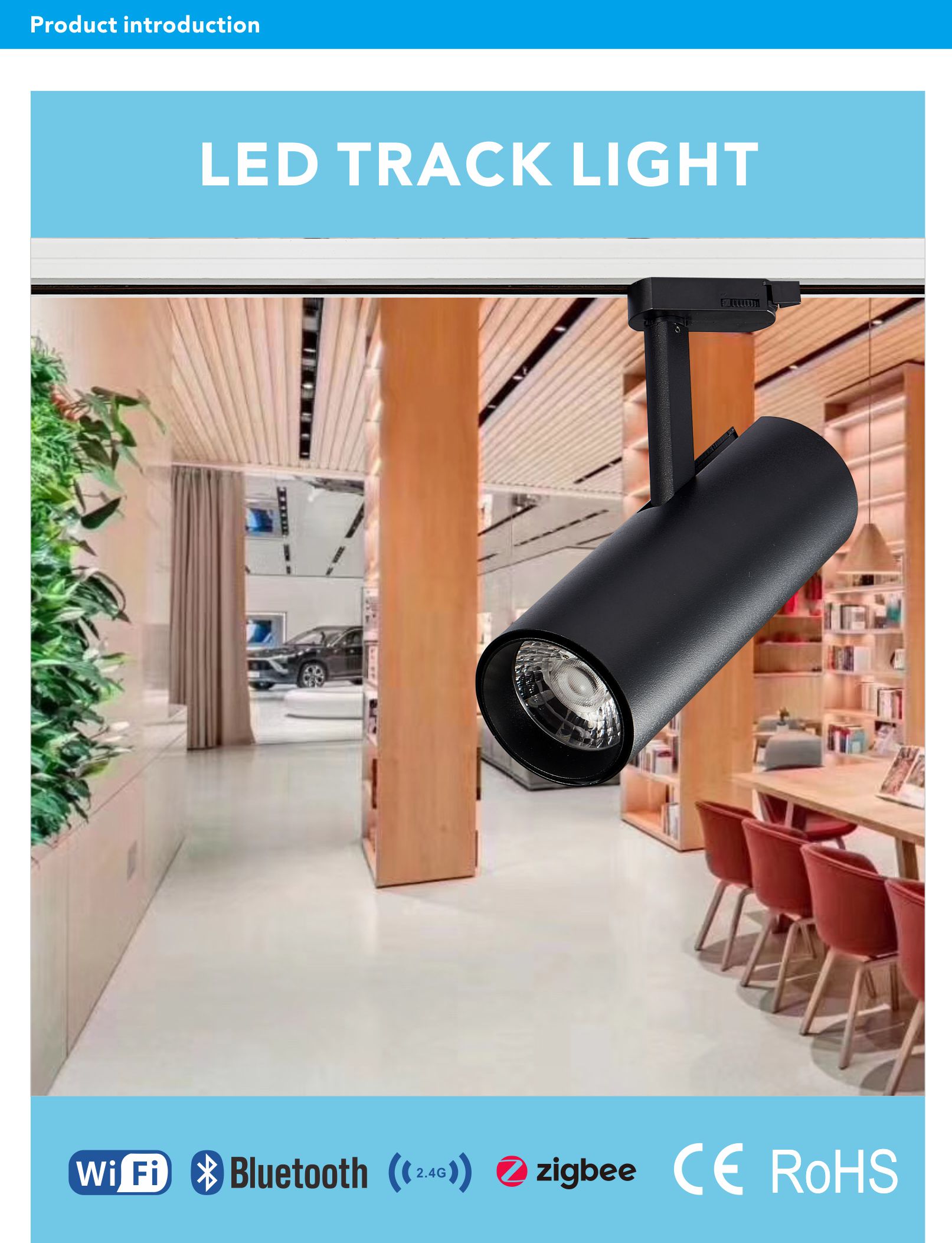 25W Modern Commercial Focus 2 Wires 3 Wires  Adjustable Non-isolated Constant Current COB LED Track light