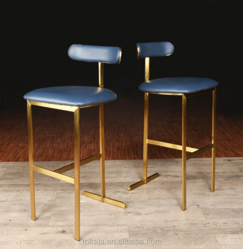 Golden Stainless Steel Net Red Bar Stool