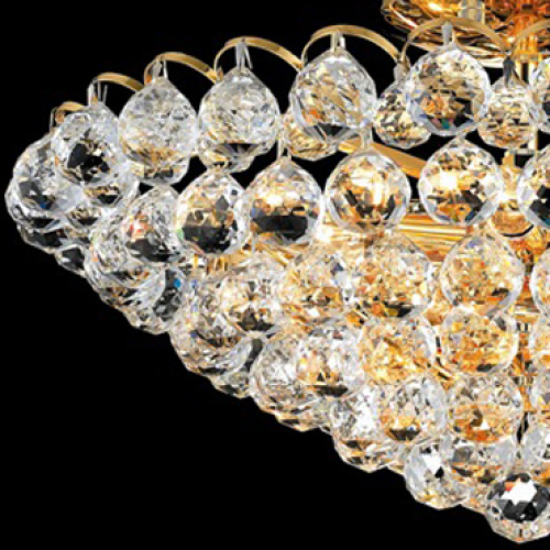 Décorations Finition dorée Globe de lumière de plafond en cristal rond