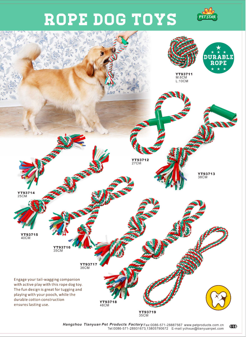 Eco Natural Hemp Dog Interactive Toy Christmas Rope Dog Toy