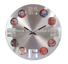 Aluminum photo frame wall clock