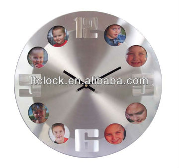 Aluminum photo frame wall clock