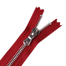 Jacket Red Zipper No.3 Metal Stainless Steel Slider