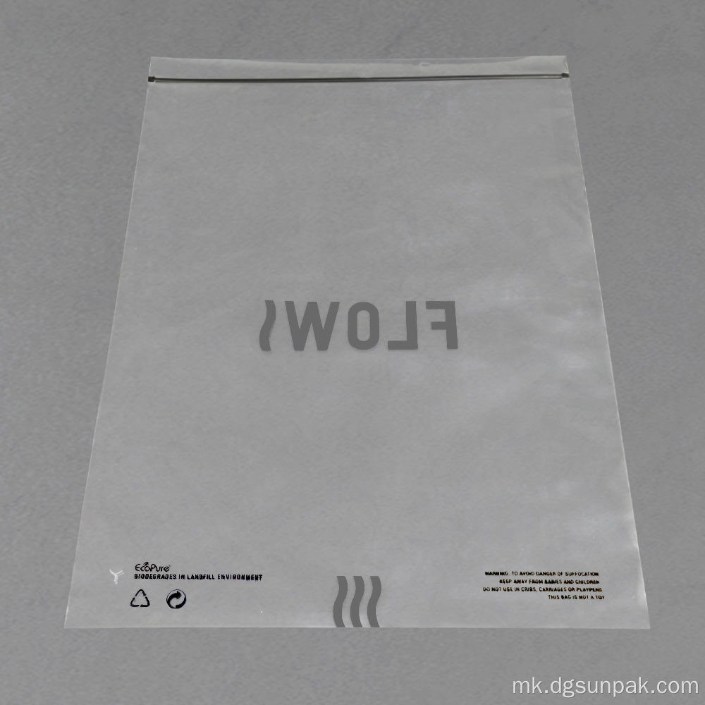 100% рециклирани LDPE Polybags Предупредувачки кеси против задушување