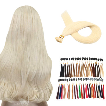 Customized Color Size Nail Hair Extension Double Drawn Full Cuticle Hair Extension Keratin Flat/I/U Tip Hair