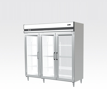 Double glass door display cabinet