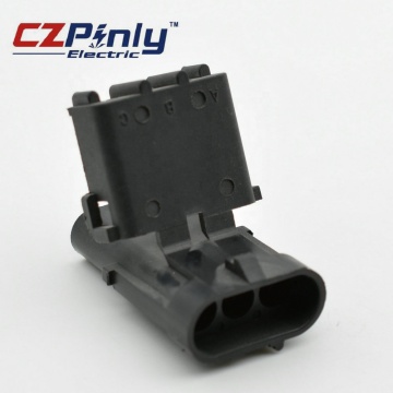 GM PA66 PBT GF30 Delphi Packard TPS 3 Pin Male Weatherpack Receptacle Connector 12010717
