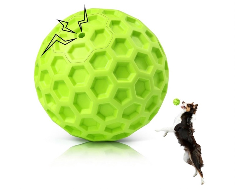 Indestructible Squeaky Dog Ball for Intense Chewers