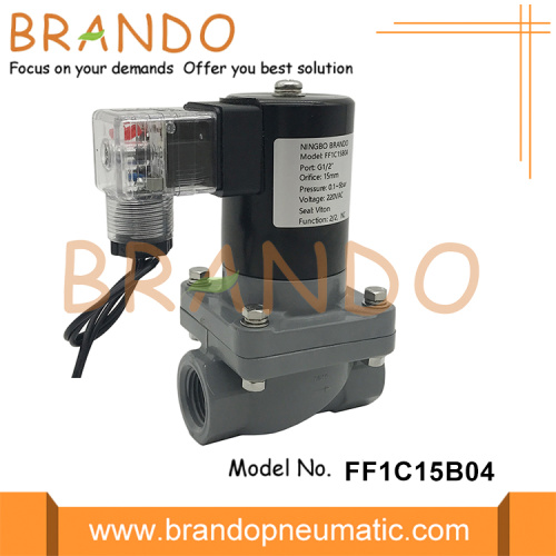 1/2 &#39;&#39; Anti corrosione CPVC Valvola di solenoid 24VDC 220VAC