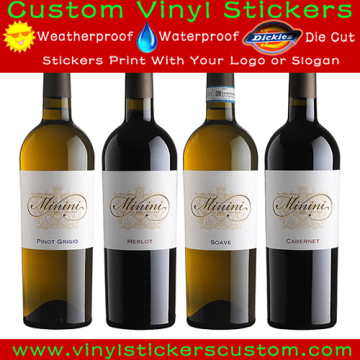 Custom rolled Wine Label Sticker, Bottle Label Printing