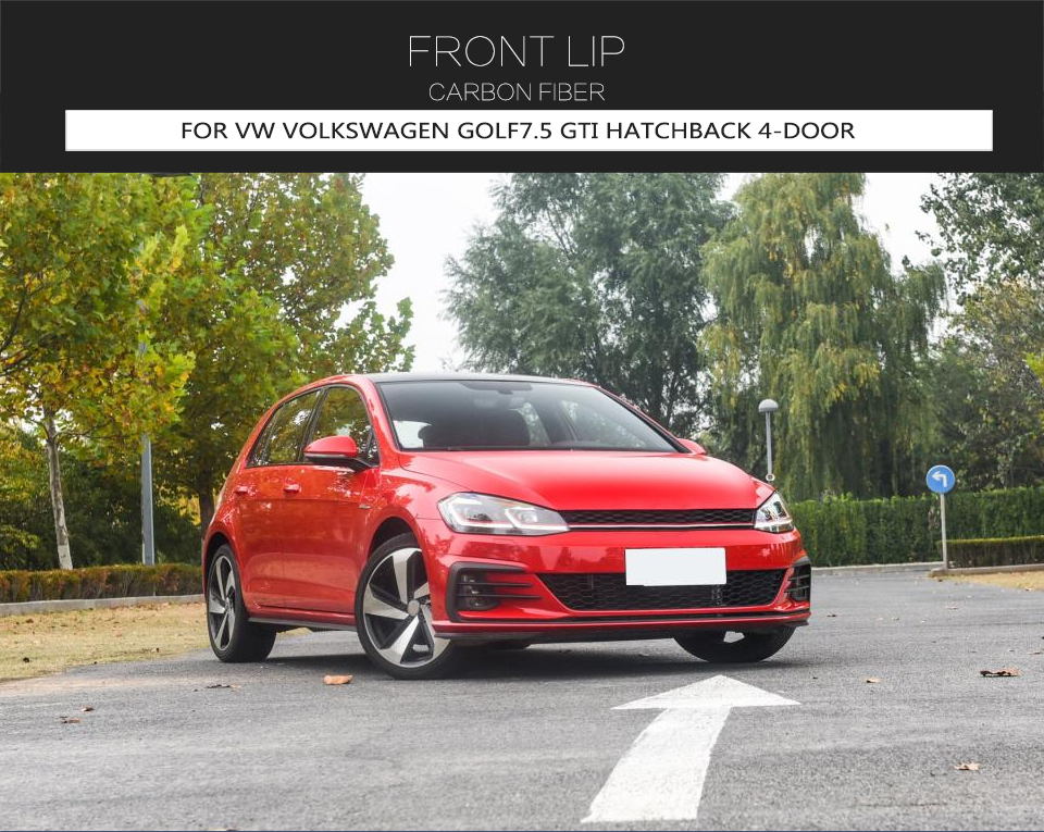 Golf 7.5 Carbon Fiber Car Front Bumper Lip Spoiler for Volkswagen Golf7.5 GTI Hatchback 2017-2019