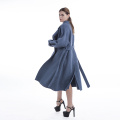 New model Single-breasted blue cashmere overcoat