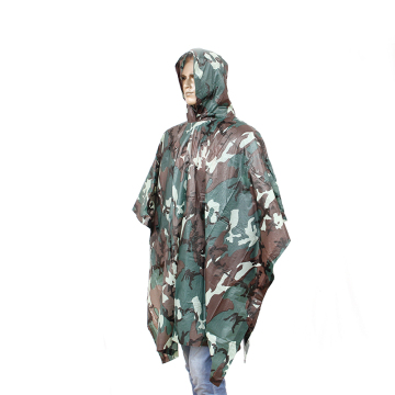 Hot Sales Outdoor PVC Military Rain Camouflage Poncho