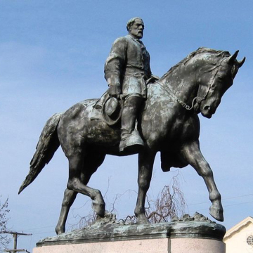 Antique brass horse and man statue ancient warrior with horse bronze sculpture