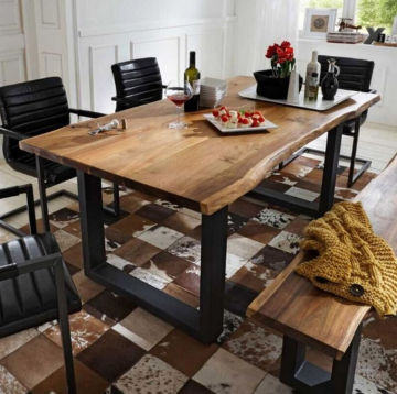 American furniture solid wood rectangular dining table