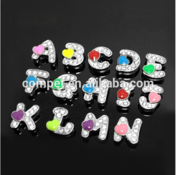 Supply 8MM heart-shaped color filled letters DIY personality letters