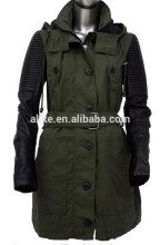 ALIKE lady jacket cotton jacket with pu sleeves
