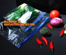 LDPE food slider bag, Aseptic sliced food storage slider bag, plastic food packaging slider zipper bag