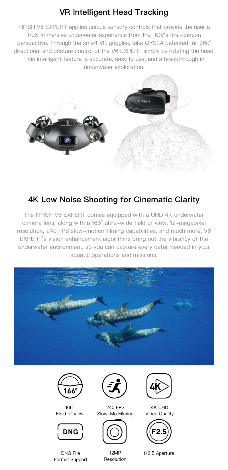 FIFISH V6 EXPERT Multi-functional Underwater Productivity Tool With 4K UHD Camera