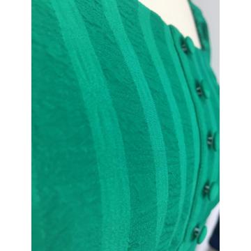 Womens' Green Color Tiered Ruffle-Trim Dress