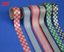 Sew On Warning Checkered Reflective Tape for Clothing