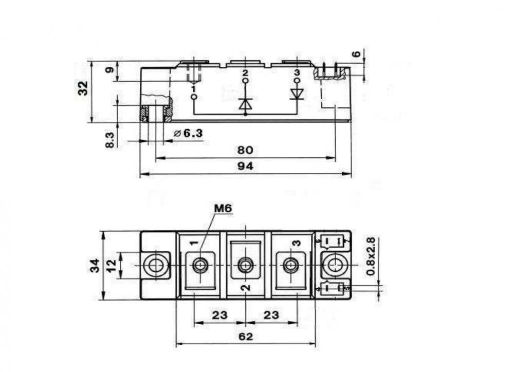 High surge capability 1600V MDC160 Rectifier Diode Module