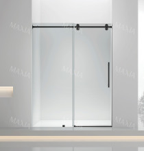 Black one fixed and one sliding screen