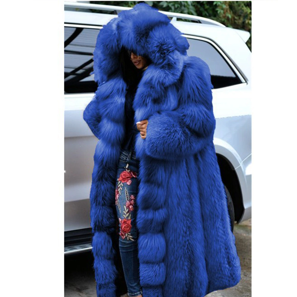 Latest Design 2021 Plus Size Winter Women Jacket Long Thick Faux Fur Hood Coats